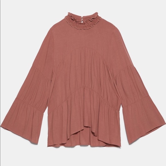 ZARA BNWT Mock Neck Blouse - Picture 6 of 6